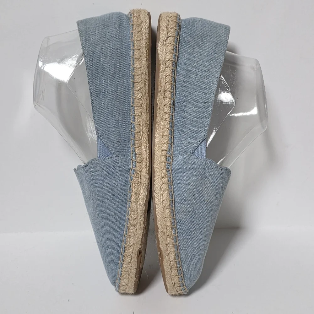 Talbots Sky Blue Denim Espadrille Loafers Flats Women's Size 9.5 NWOT